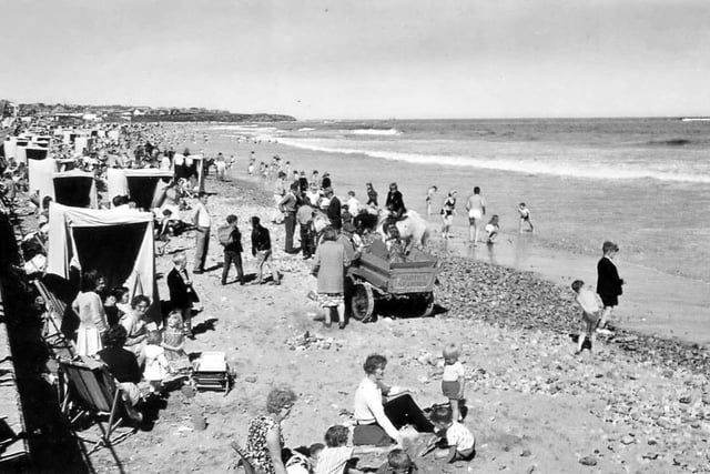 A popular pastime in Sunderland in the '60s was a day out at Seaburn Beach where you could enjoy a Smiths donkey ride. Pictured here is the beach in 1962.