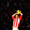 STOKE ON TRENT, ENGLAND - JANUARY 21: Rory Delap of Stoke City lines up a long throw during the Barclays Premier League match between Stoke City and West Bromwich Albion at Britannia Stadium on January 21, 2012 in Stoke on Trent, England.  (Photo by Laurence Griffiths/Getty Images)
