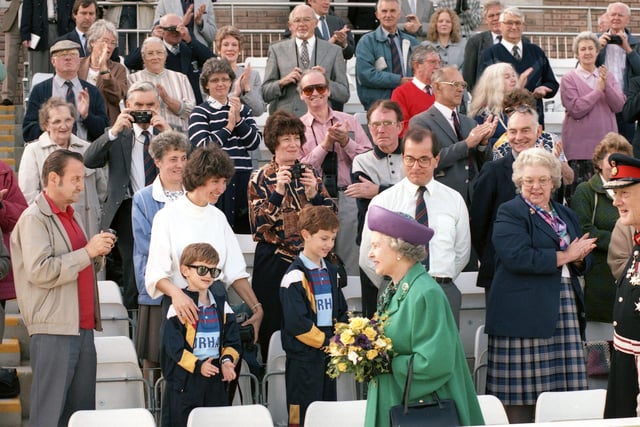 The Queen officially opened Durham cricket ground at Chester-le-Street and fans were delighted to see her 27 years ago.