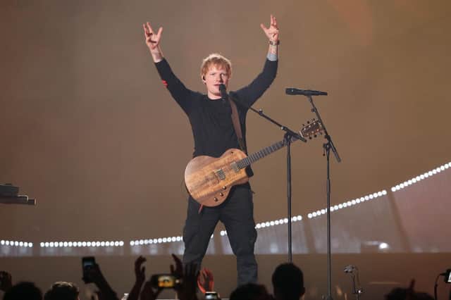 Ed Sheeran performs on stage during Global Citizen Live on September 25, 2021 in Paris, France. (Photo by Marc Piasecki/Getty Images For Global Citizen)