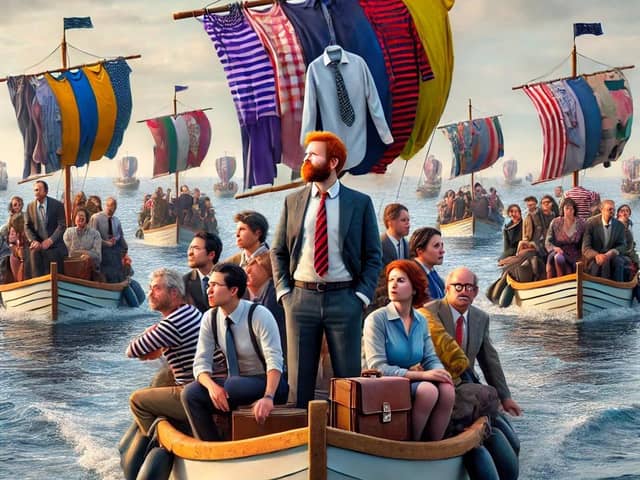 Sailing into unmarked laundry territory.    Image created by AI.