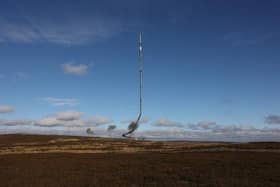 The old Bilsdale mast was demolished via controlled explosions after it could not be repaired.