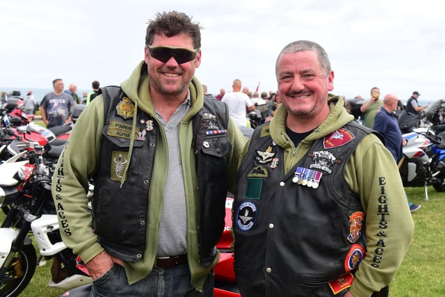 Eights and Aces bikers and armed forces veterans John Main (left) and Andrew Harrison.