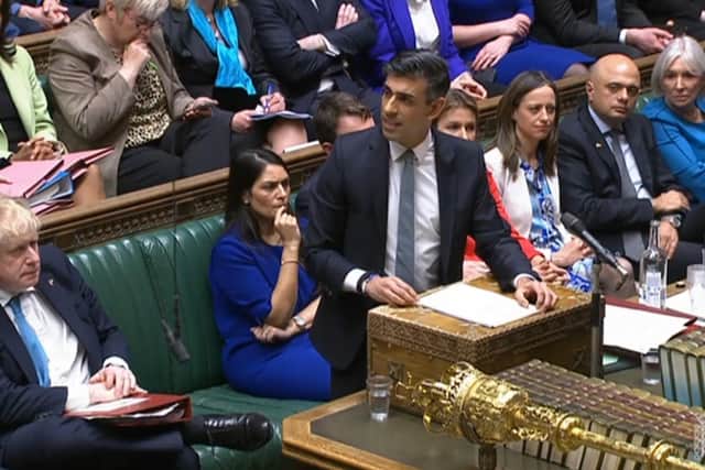 Chancellor of the Exchequer Rishi Sunak delivering his Spring Statement in the House of Commons, London. Picture date: Wednesday March 23, 2022.  PA Photo. Photo credit should read: House of Commons/PA Wire