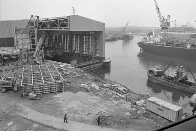 Pallion Shipyard photographed by the Echo in April 1976