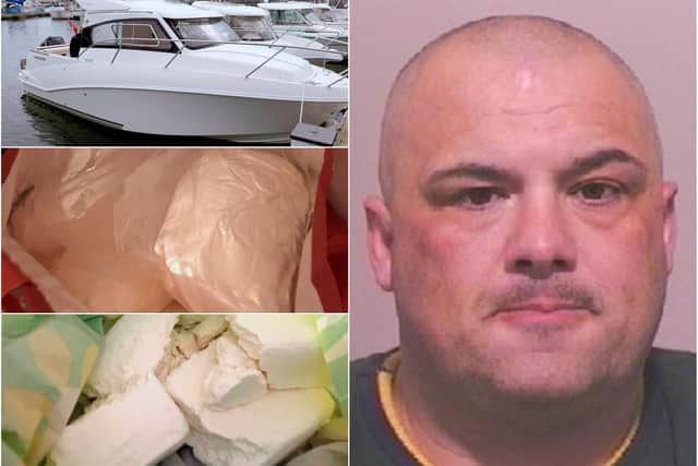 Drugs and a motorboat seized in the police operation.
