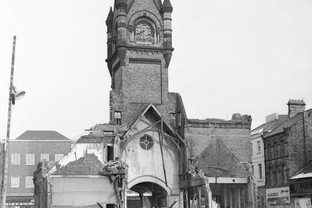 The end of the station clock tower in 1966.