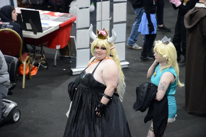 Super Mario's Bowsette and Princess Rosalina take a stroll around the floor