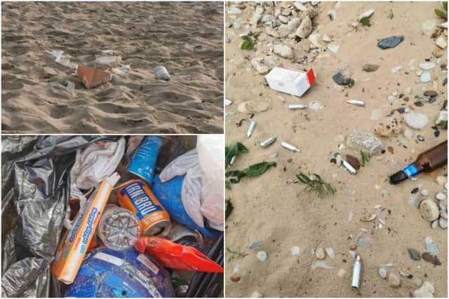 Rubbish left on Seaburn and Roker beaches in Sunderland. Photo by Vijay Kritzinger.