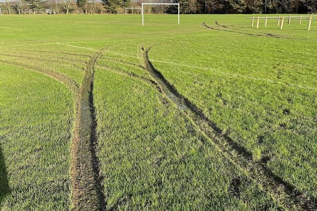 Damage to the pitches was caused on Christmas Eve