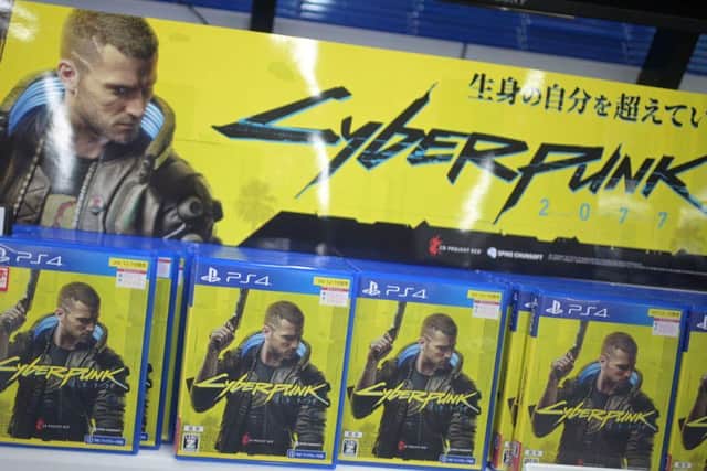 Cyberpunk 2077 pictured in shops before Sony pulled the game from its PlayStation store. (Pic: Getty Images)