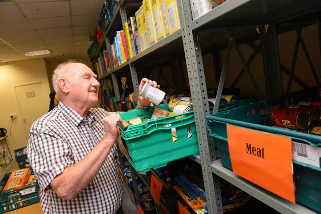 Washington Community Food Project's Clive Bowman, pictured in the lead up to Christmas, has urged people to keep adding to its stocks while he and wife Maureen are in self-isolation during the coronavirus outbreak.