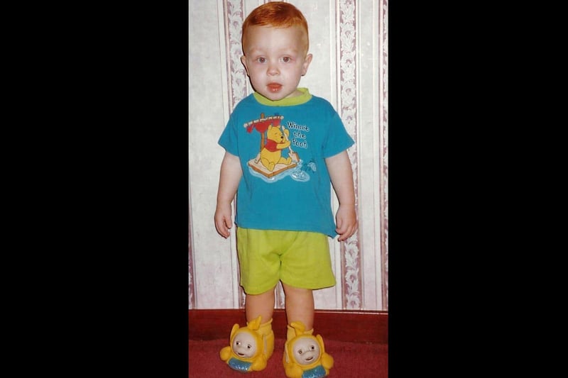 The Voice star Craig Eddie as a toddler, who once drew in a crowd as a three-year-old when he began singing in The Howgate Shopping Centre, Falkirk. Contributed.
