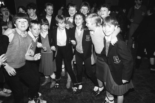Washington School's three legged disco at the 1986 Christmas party. Were you in the picture? Jackie Wilson's Reet Petite was the number 1 single at Christmas that year.