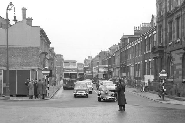 It was 'T' (for Traffic) Day in the centre of Sunderland in 1961 when the new one way street system was introduced in John Street and Fawcett Street.