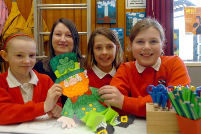 Craft day at Horden's Costford Junior School on St Patrick's Day in 2009.