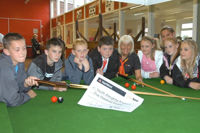 Members of the Silksworth Youth Club Council in 2008 on the day they got a £500 donation from Gentoo.