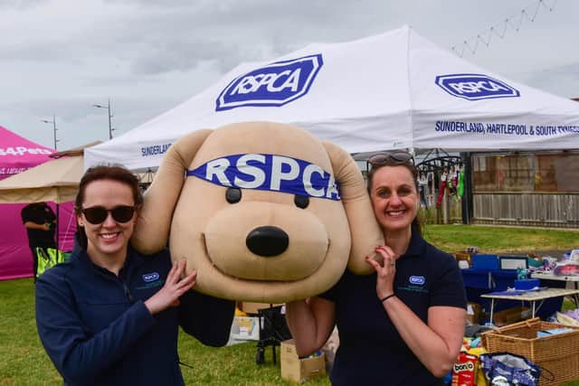 Trustees Beth Cronin (left) and Rebecca Furness at the RSPCA funday at Seaburn, on Saturday.