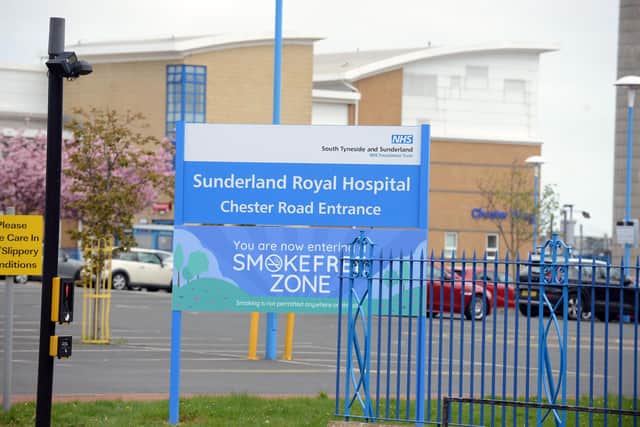 Sunderland Royal Hospital is part of South Tyneside and Sunderland NHS Trust.