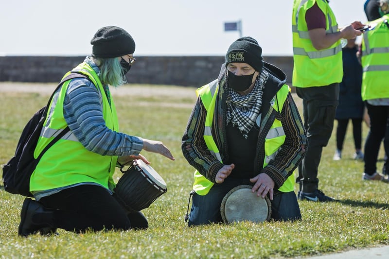 Drummers at the #KilltheBill protest on Southsea Common on April 17. Picture by Mike Cooter.