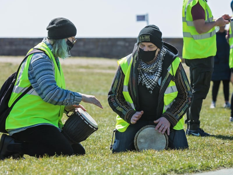Drummers at the #KilltheBill protest on Southsea Common on April 17. Picture by Mike Cooter.