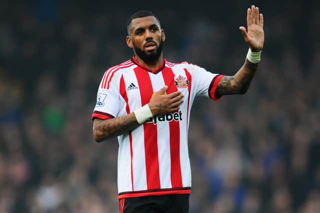 LIVERPOOL, ENGLAND - NOVEMBER 01:  Yann M'Vila of Sunderland salutes the travelling fans after  the Barclays Premier League match between Everton and Sunderland at Goodison Park on November 1, 2015 in Liverpool, England.  (Photo by David Ramos/Getty Images)