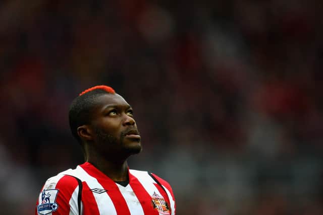 Djibril Cisse of Sunderland looks on during the Barclays Premier League match between Sunderland and Tottenham Hotspur at The Stadium of Light on March 7, 2009.