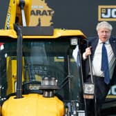 VALODARA, INDIA - APRIL 21: Prime Minister Boris Johnson pictured at the JCB Factory in Vadodara, Gujarat, during his two-day trip to India on April 21. Picture: Stefan Rousseau - WPA Pool/Getty Images.