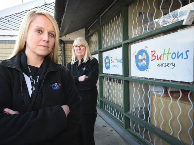 Buttons Nursery co-owner Michelle Barr (front) has labelled the Government's decision to increase child to staff nursery ratios for two-year-olds as "dangerous and disgusting".