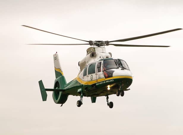 The Great North East Air Ambulance was deployed to rescue climbers who were believed to have fallen down a cliff in Seaham.