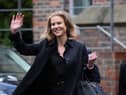 Amanda Staveley gives a celebratory wave after the takeover of Newcastle United. North News.
