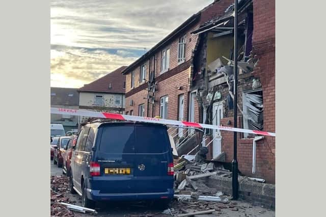 Extensive damage have been caused by the suspected gas explosion