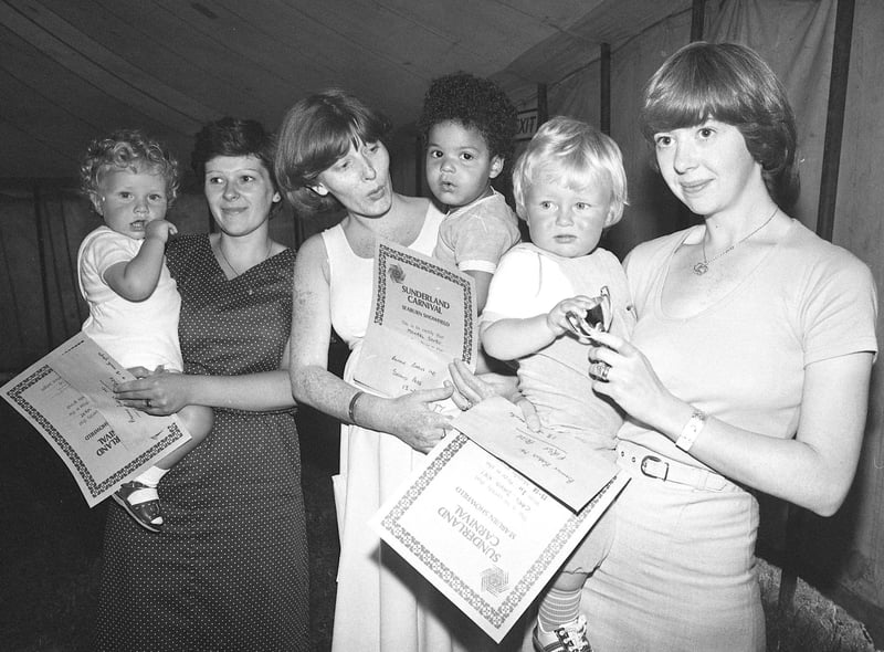 The first three  in the 13 - 18 months section in 1981 were Carl David Ray, pictured left with his mum Susan; Michael Shobo (centre) with his mum Maureen; and Gary West, pictured with his mum Janet.