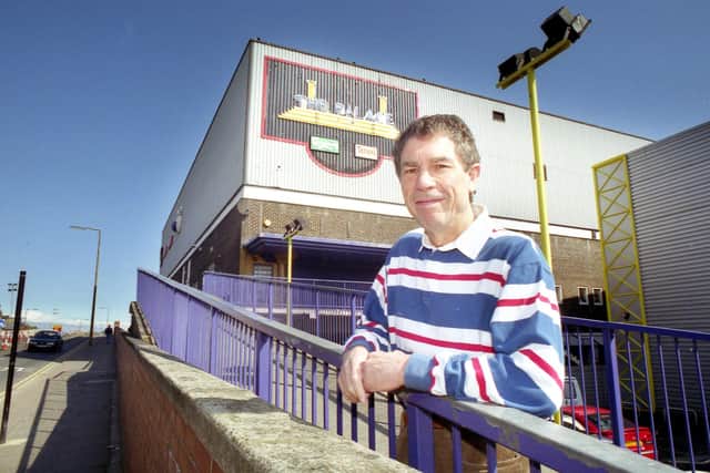 Geoff Docherty in 2001 outside what was the Locarno Ballroom.