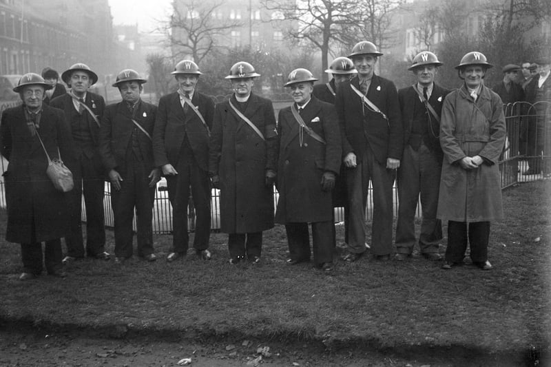 Air Raid Precautions wardens in Norfolk Street in December 1939.