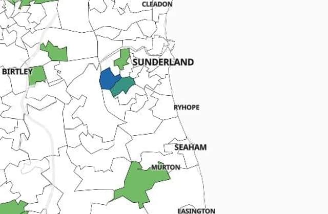 Sunderland Covid map