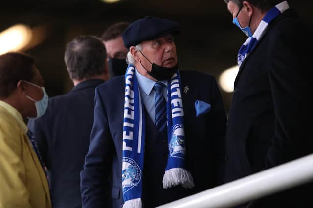 Barry Fry, director of football at Peterborough United, looks on during the Sky Bet League One match between Peterborough United and Doncaster Rovers at Weston Homes Stadium.