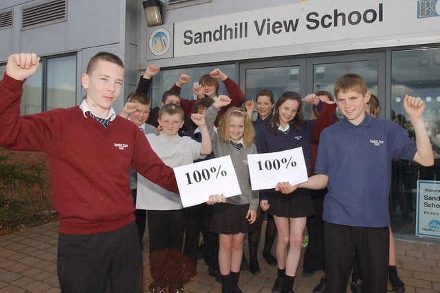 These pupils, from Year 7 to Year 10, had a 100 per cent attendance record at Sandhill View in 2008.