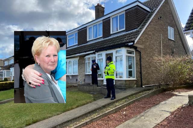 The body of Janice Woolford (inset) was found at a house on Satley Gardens.