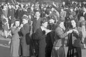 Dancing in the North East on VE Day in 1945