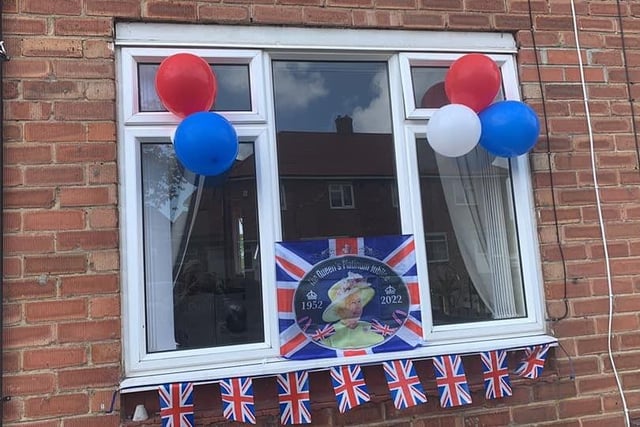 A Jubilee flag in Packham Road, Pennywell.