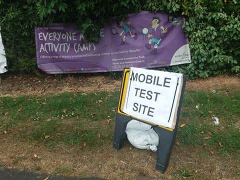 The mobile testing centre set up in Silksworth. Photo by Ian Maggiore.