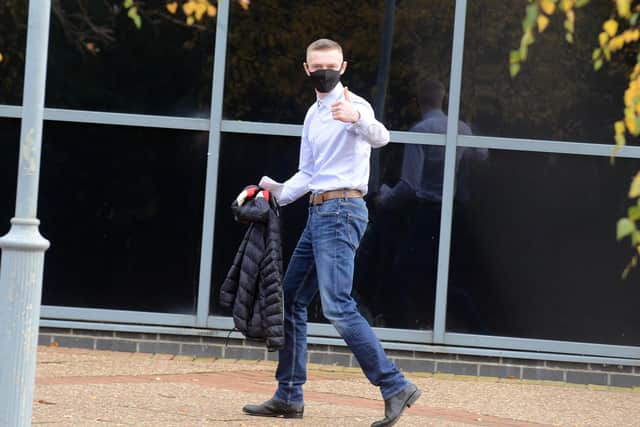 Aaron Lee leaves South Tyneside Magistrates' Court.