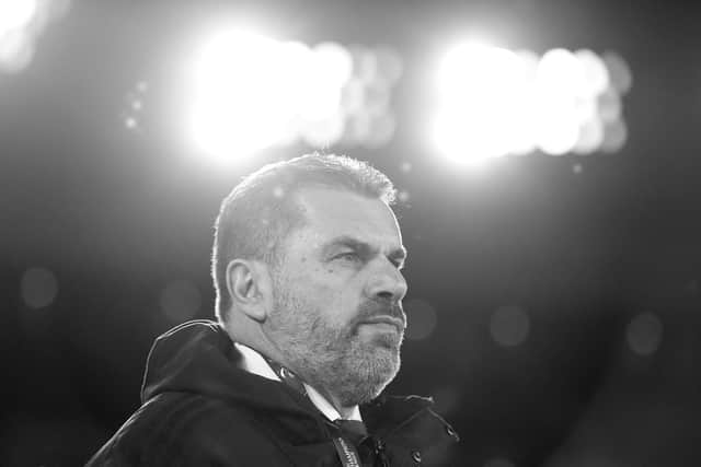 YOKOHAMA, JAPAN - FEBRUARY 19: (EDITOR'S NOTE: This image has been converted to black and white.) Head coach Ange Postecoglou of Yokohama F.Marinos looks on during the AFC Champions League Group H match between Yokohama F.Marinos and Sydney FC at Nissan Stadium on February 19, 2020 in Yokohama, Kanagawa, Japan. (Photo by Matt Roberts/Getty Images)