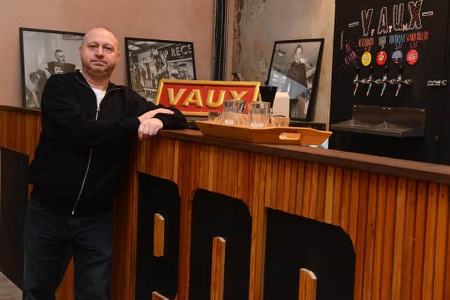 The new Pop Recs also has its own bar, with Vaux brews on tap