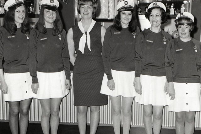 The staff of the Upper Deck are smartly turned out in this photo from 50 years ago. It shows from left, Sandra Melling, Jean Melling, Mavis Whitfield, Ann Melling, Jean Delaney and Edna Meek.