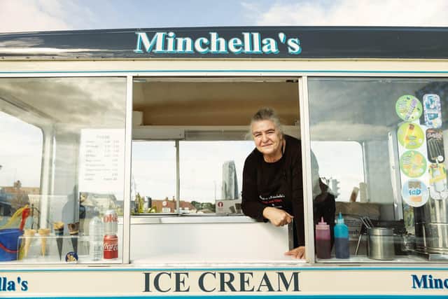 Sandra Minchella at the Minchellas trailer on the promenade. Picture by Dan Price.