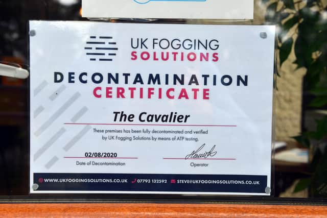 Decontamination certificate for The Cavalier