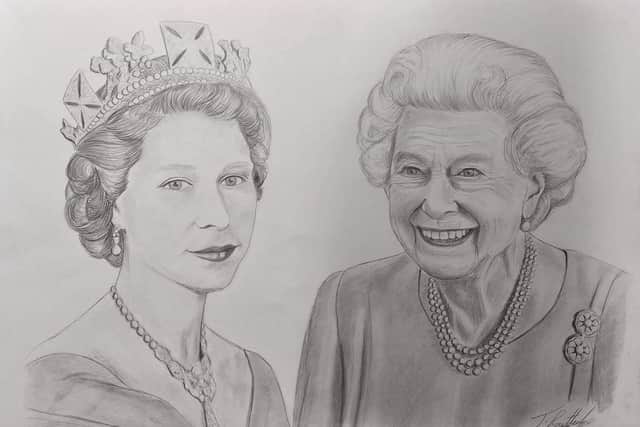 Artist James Routledge created a drawing of the Queen following her sad death.