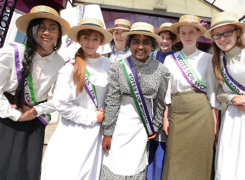 Pupils from St Anthony's took part in a suffragette march through Sunderland 10 years ago.